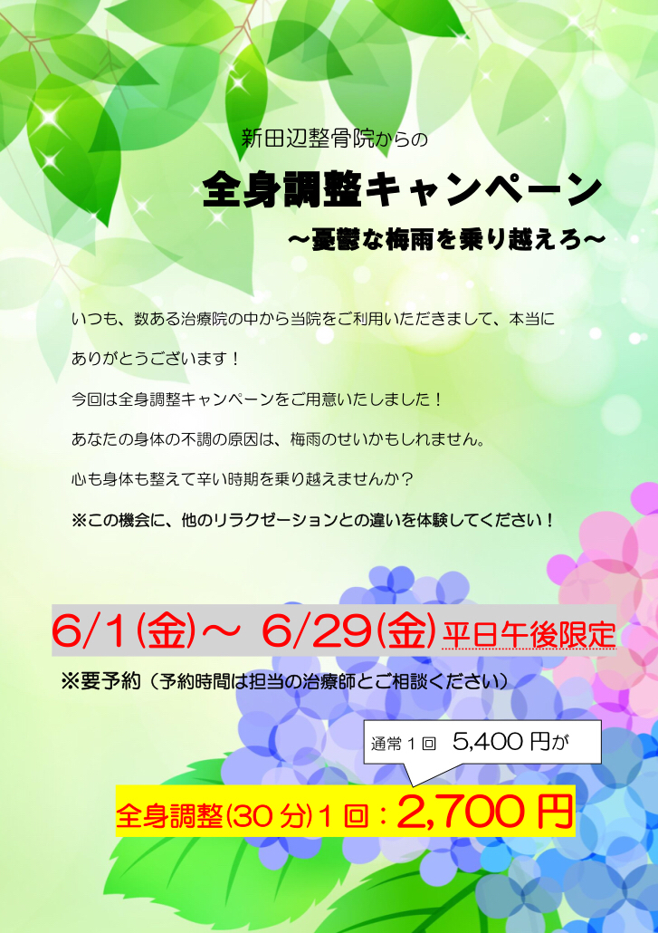 全身調整キャンペーン